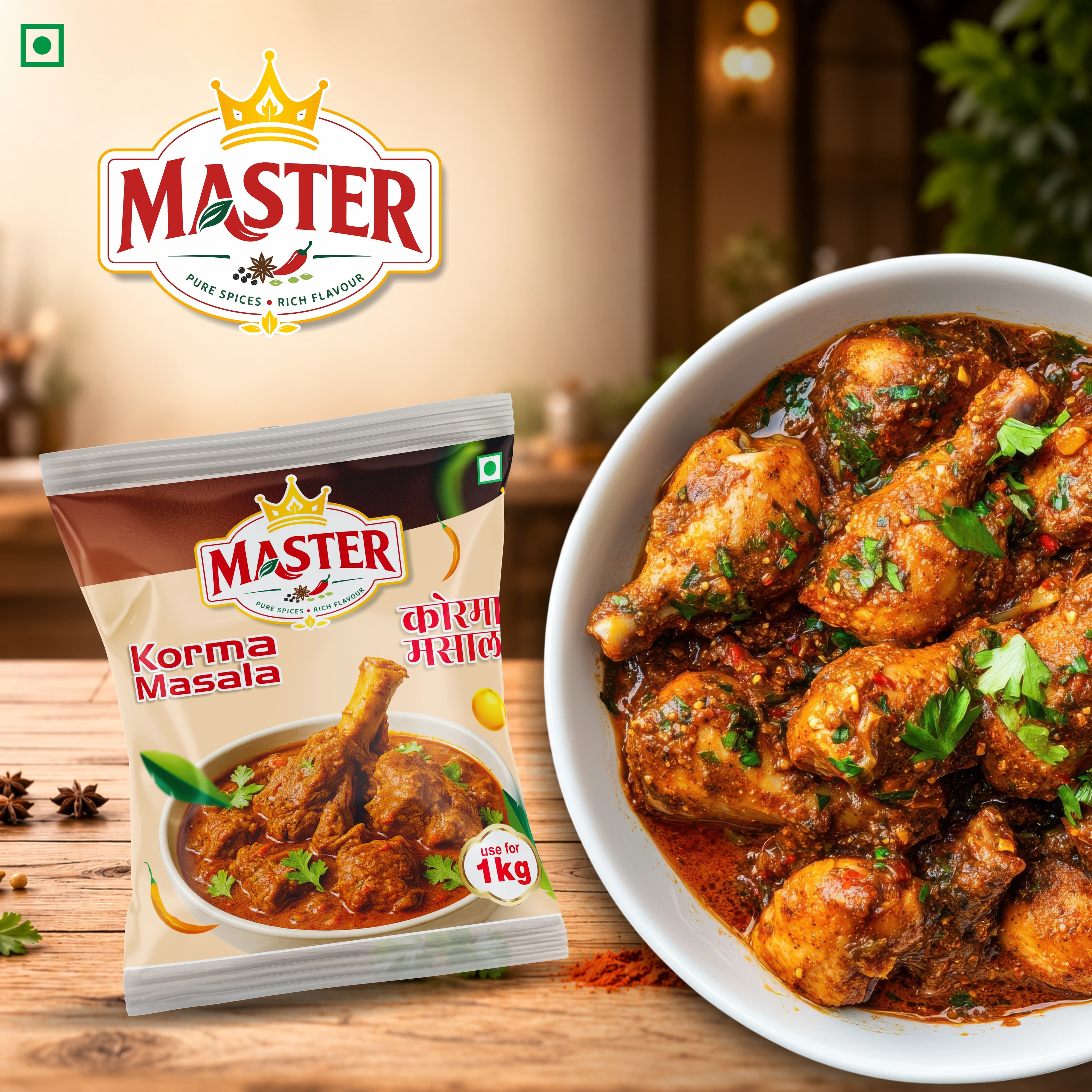 Master Korma Masala 40 g pouch with prepared korma